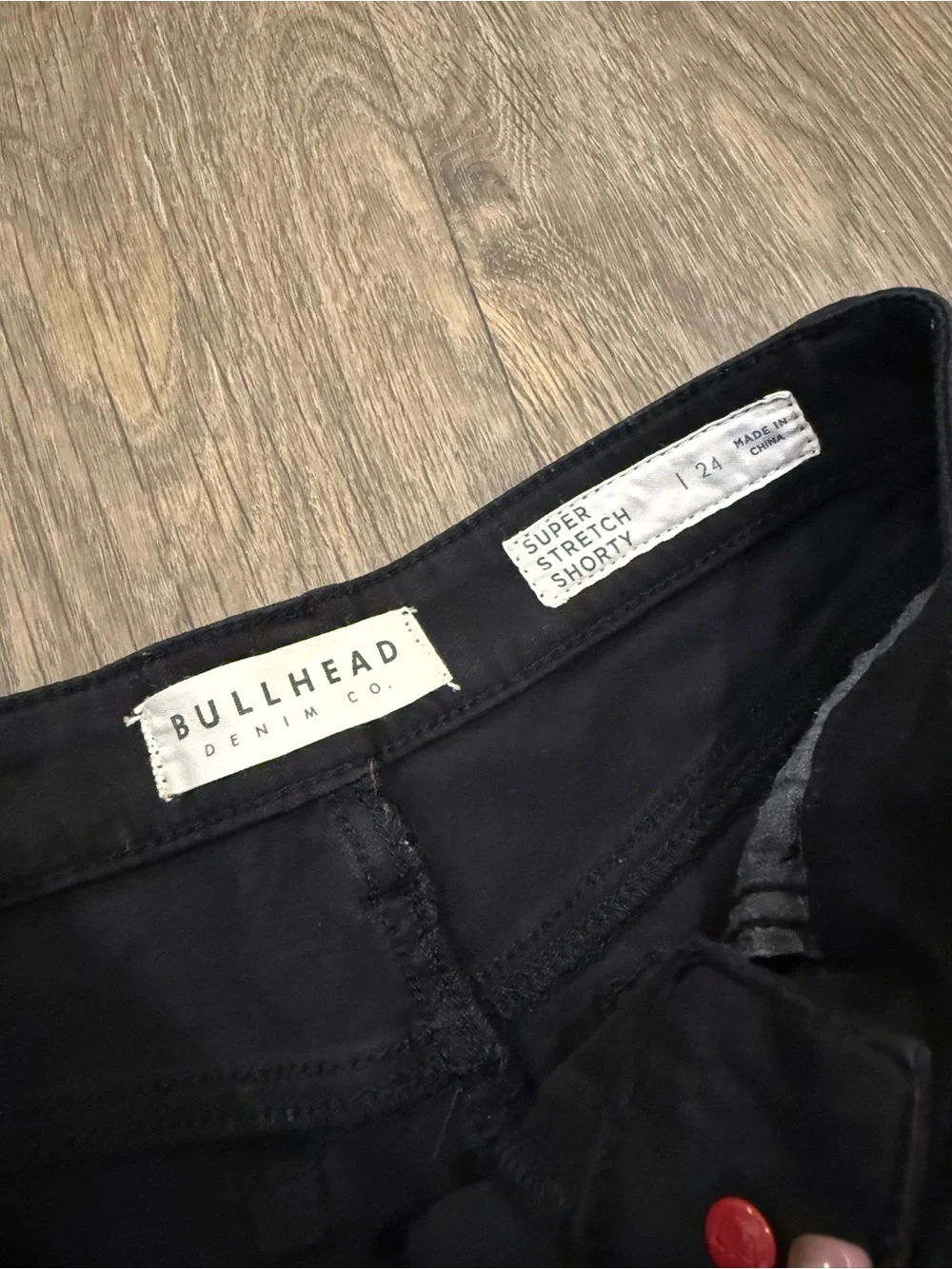Bullhead Black High-Rise Rolled Cuff Denim Shorts